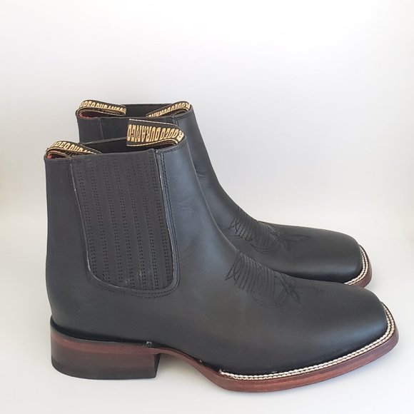 NEW MEN\'S BOTIN COWBOY RODEO SLIP ON ANKLE-SQUARE BOOTS ALL LEATHER - #34 main image 8